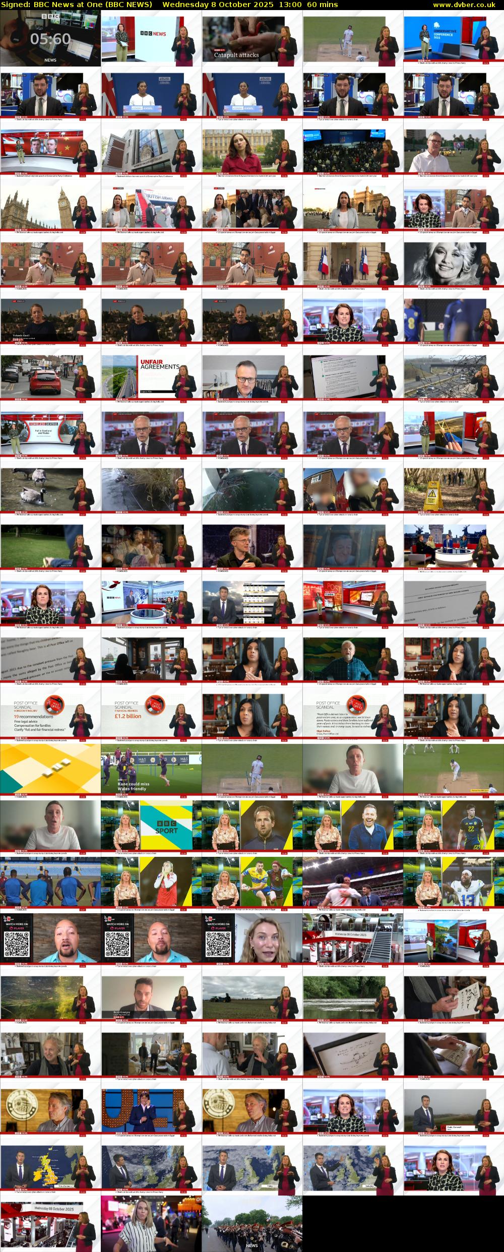 Signed: BBC News at One (BBC NEWS) Wednesday 8 October 2025 13:00 - 14:00