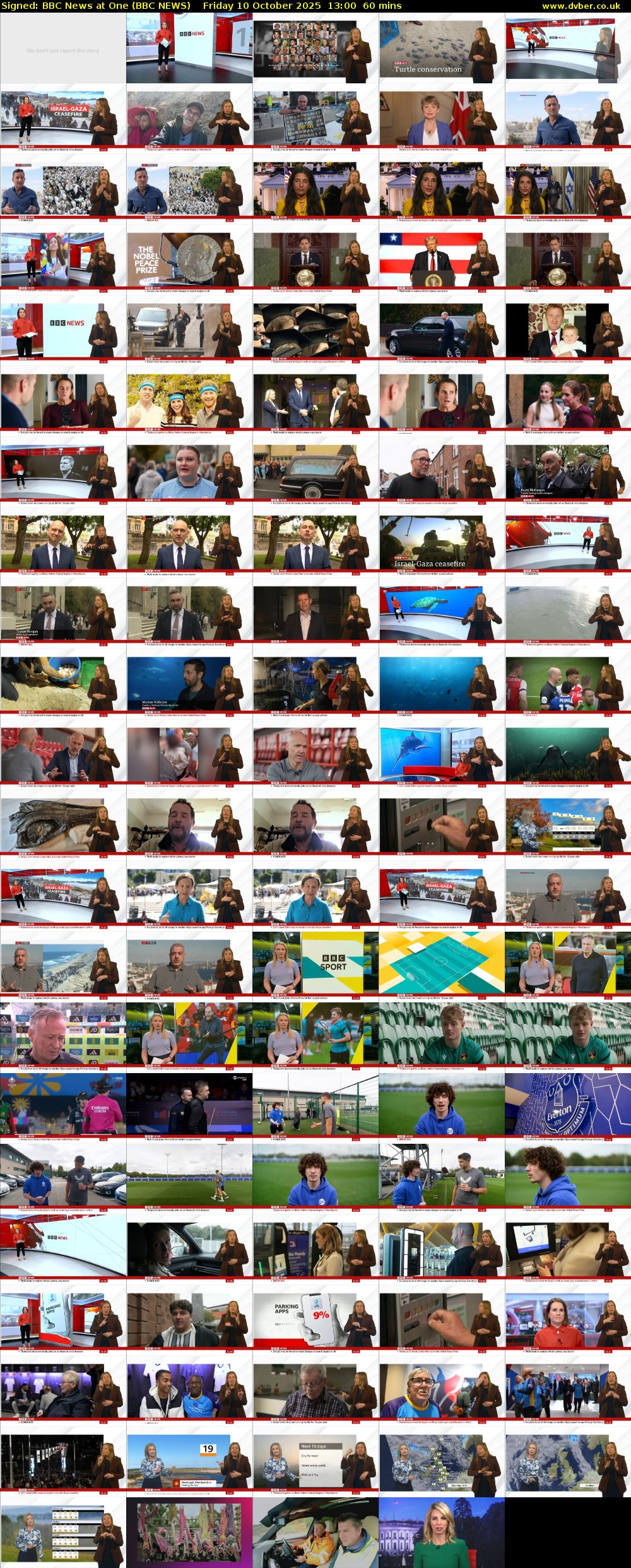 Signed: BBC News at One (BBC NEWS) Friday 10 October 2025 13:00 - 14:00