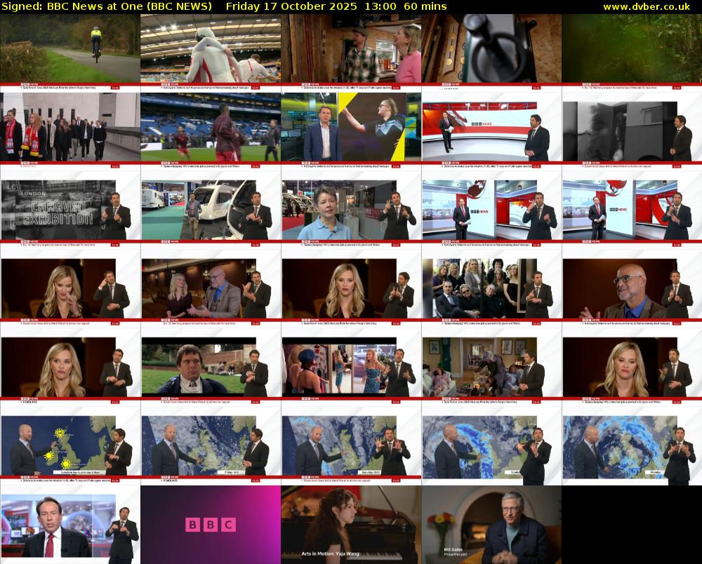 Signed: BBC News at One (BBC NEWS) Friday 17 October 2025 13:00 - 14:00