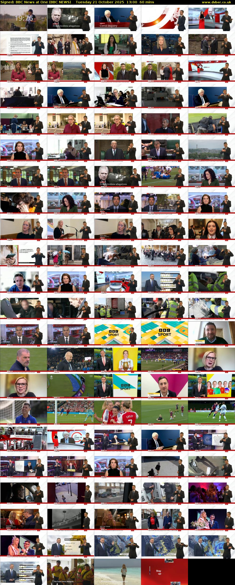 Signed: BBC News at One (BBC NEWS) Tuesday 21 October 2025 13:00 - 14:00