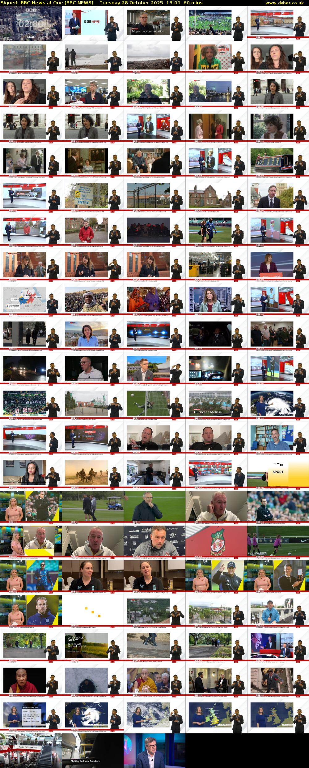 Signed: BBC News at One (BBC NEWS) Tuesday 28 October 2025 13:00 - 14:00