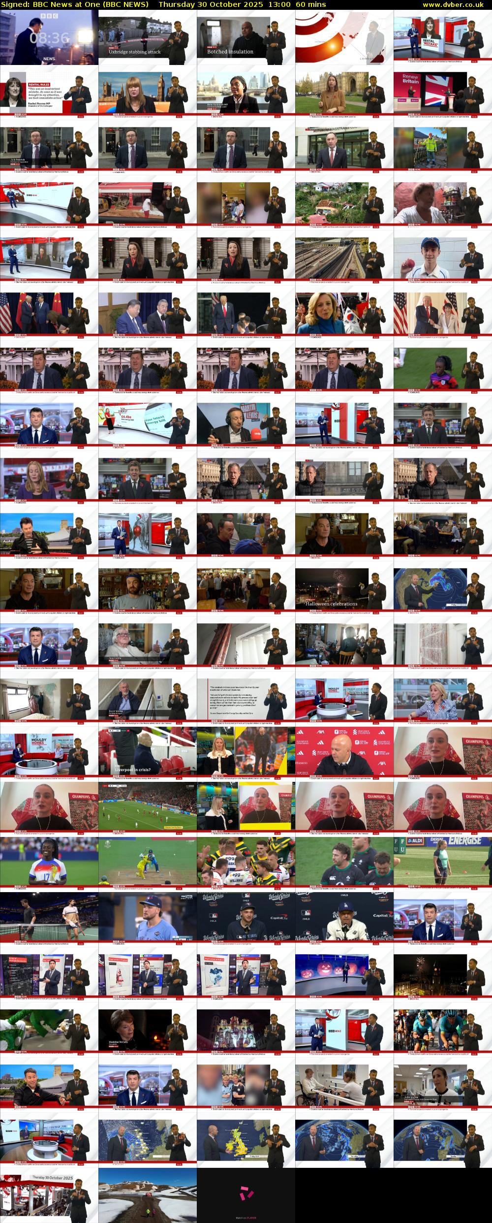 Signed: BBC News at One (BBC NEWS) Thursday 30 October 2025 13:00 - 14:00