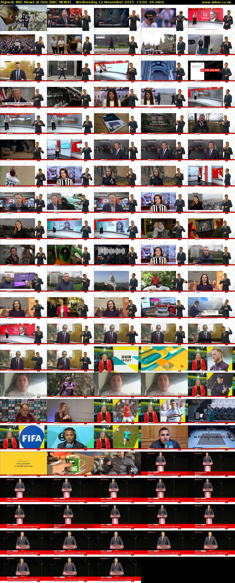 Signed: BBC News at One (BBC NEWS) Wednesday 12 November 2025 13:00 - 14:00