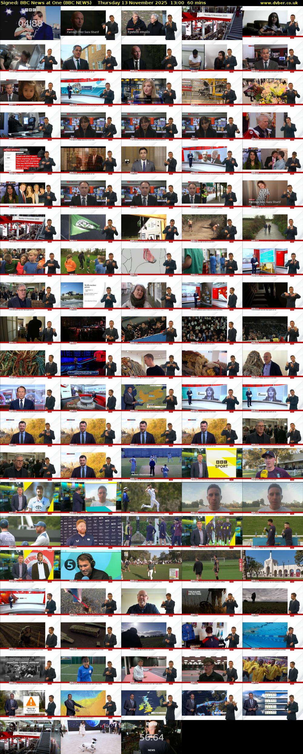 Signed: BBC News at One (BBC NEWS) Thursday 13 November 2025 13:00 - 14:00