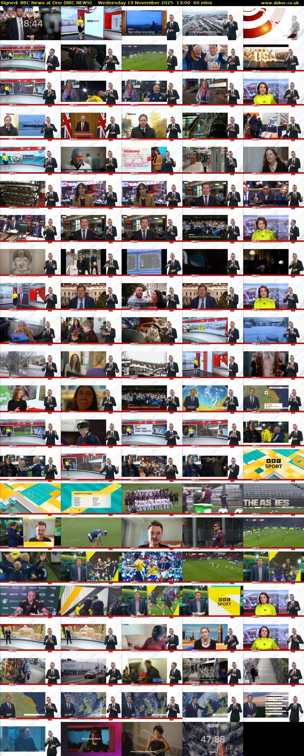 Signed: BBC News at One (BBC NEWS) Wednesday 19 November 2025 13:00 - 14:00