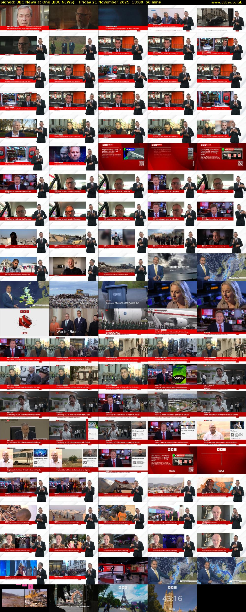 Signed: BBC News at One (BBC NEWS) Friday 21 November 2025 13:00 - 14:00