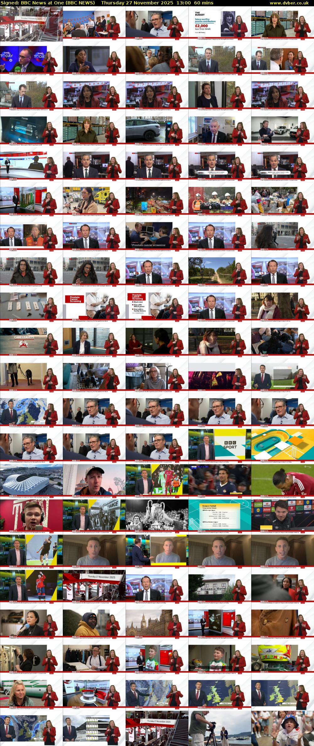 Signed: BBC News at One (BBC NEWS) Thursday 27 November 2025 13:00 - 14:00