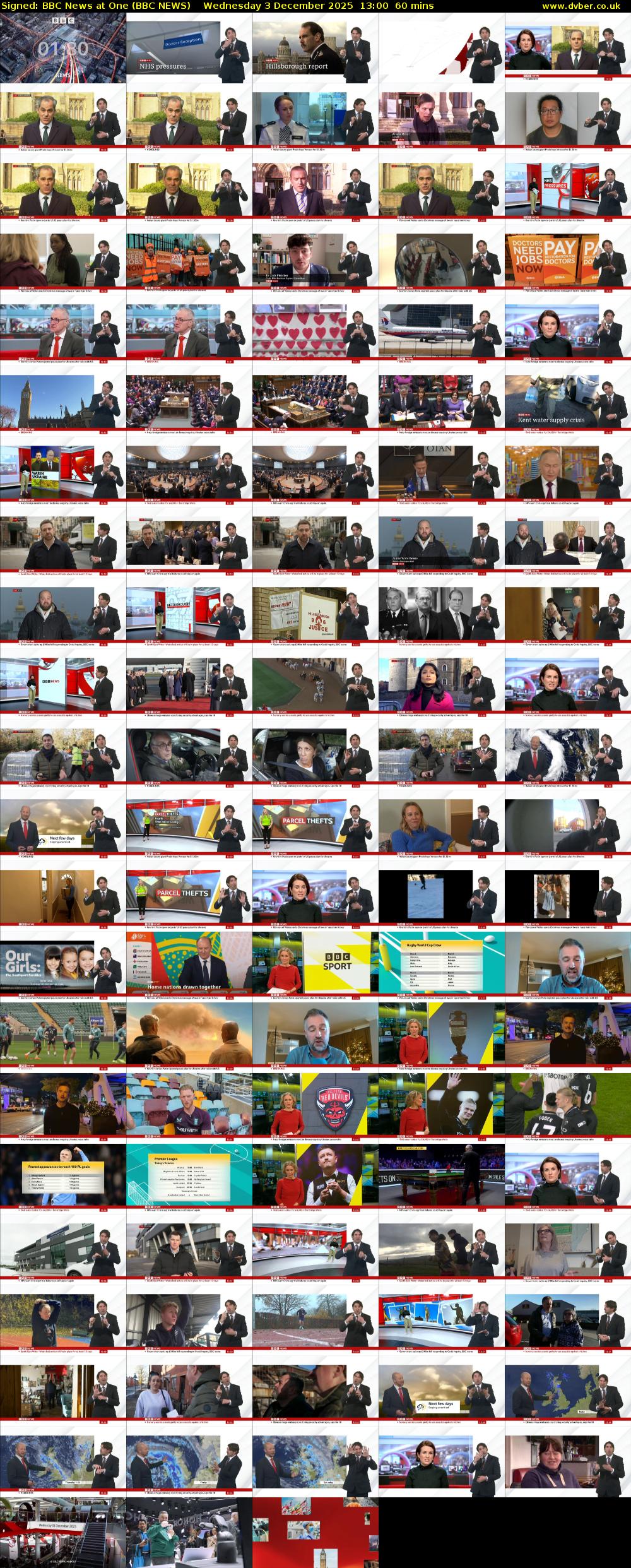 Signed: BBC News at One (BBC NEWS) Wednesday 3 December 2025 13:00 - 14:00