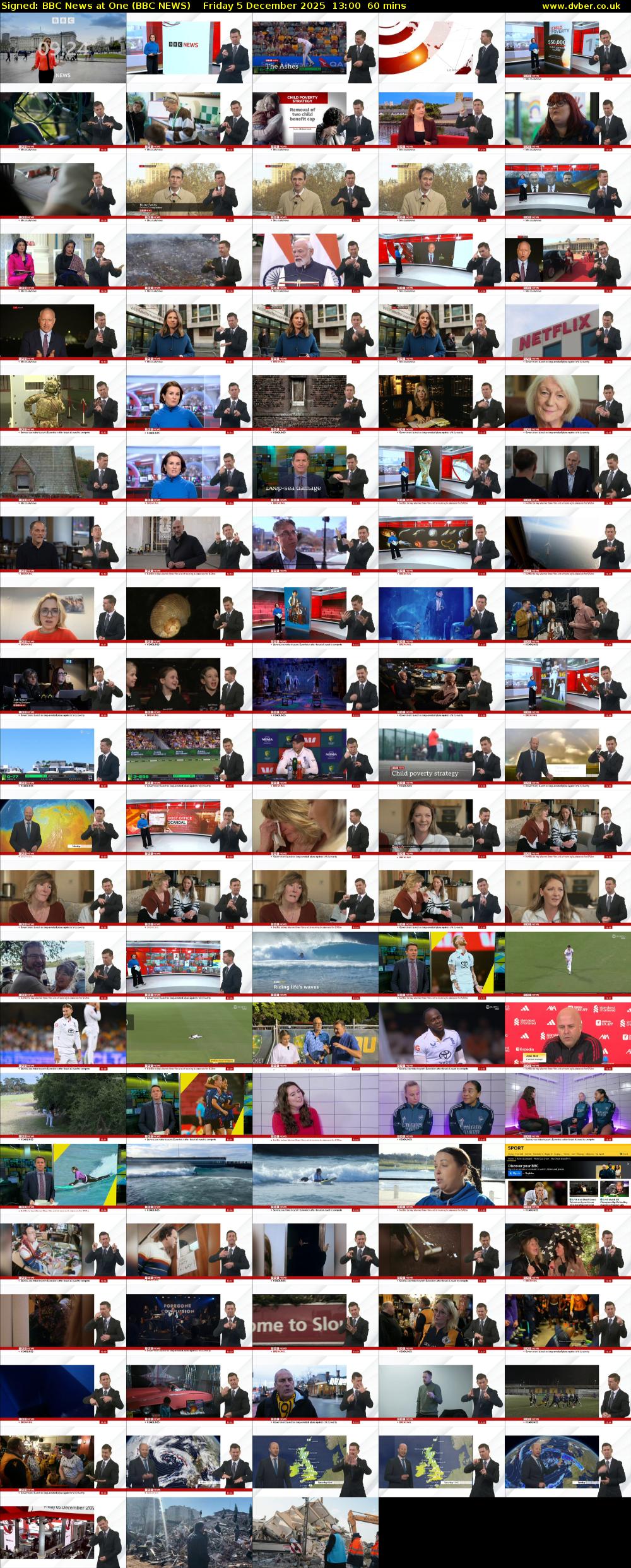 Signed: BBC News at One (BBC NEWS) Friday 5 December 2025 13:00 - 14:00