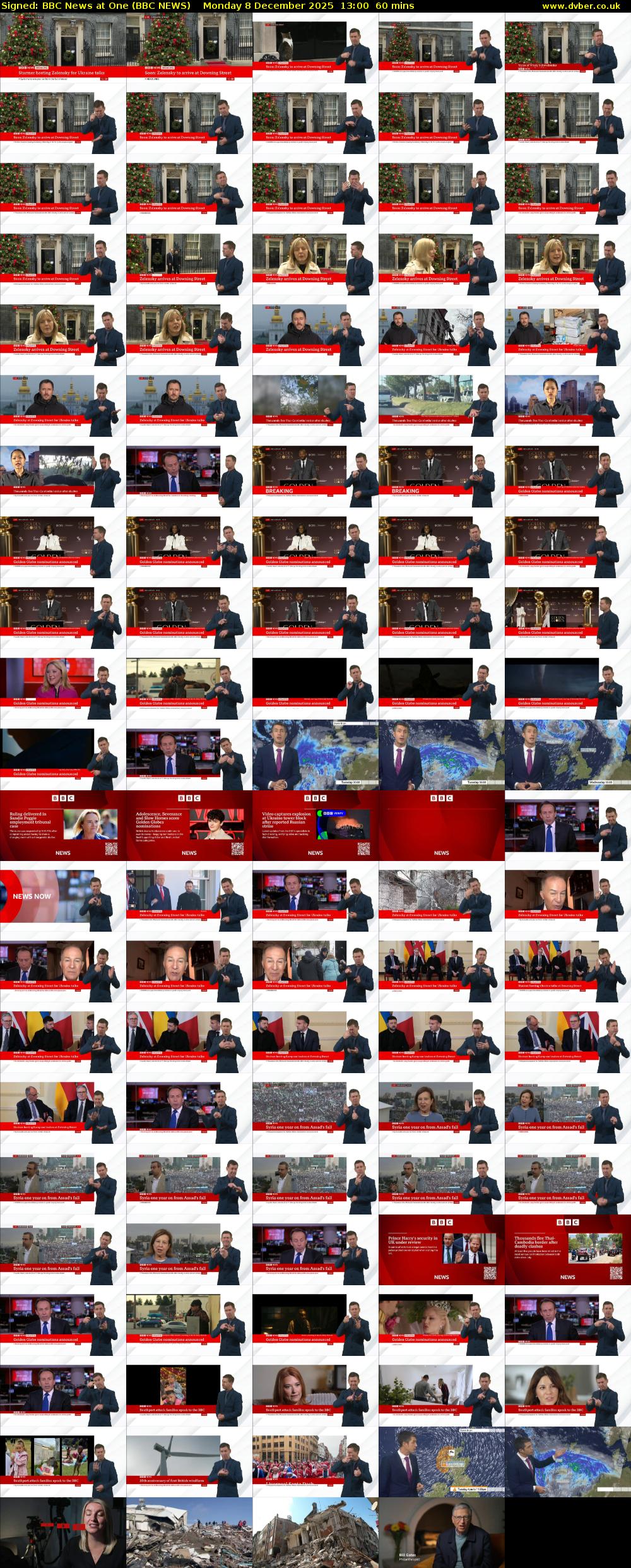 Signed: BBC News at One (BBC NEWS) Monday 8 December 2025 13:00 - 14:00