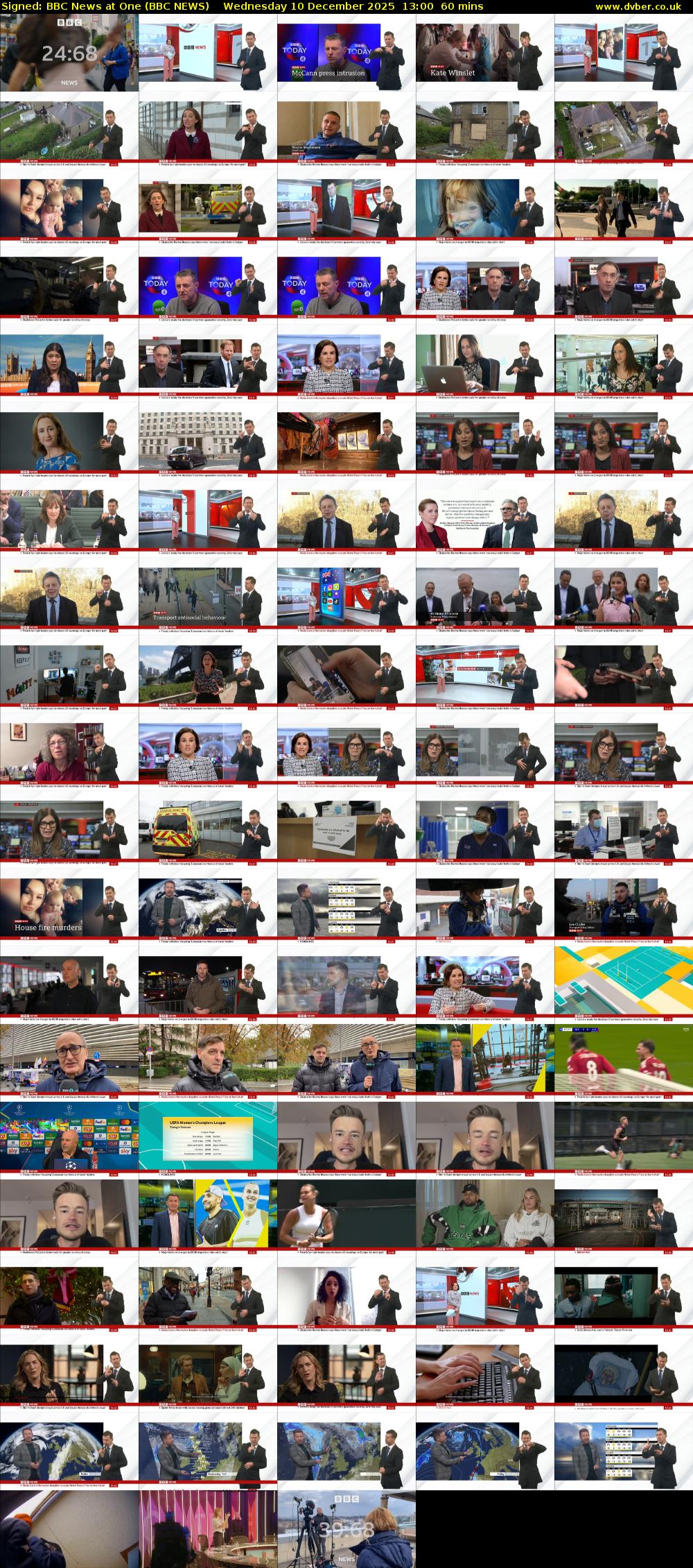 Signed: BBC News at One (BBC NEWS) Wednesday 10 December 2025 13:00 - 14:00