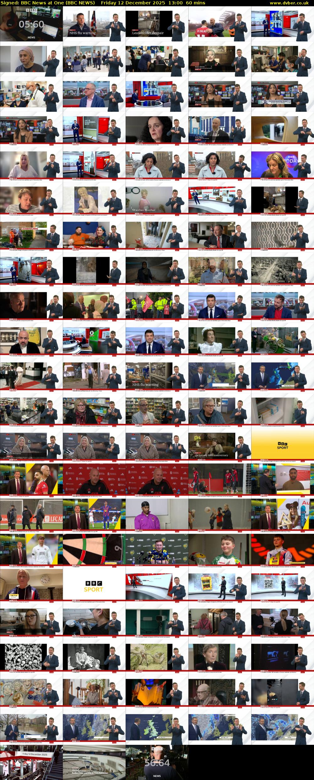 Signed: BBC News at One (BBC NEWS) Friday 12 December 2025 13:00 - 14:00