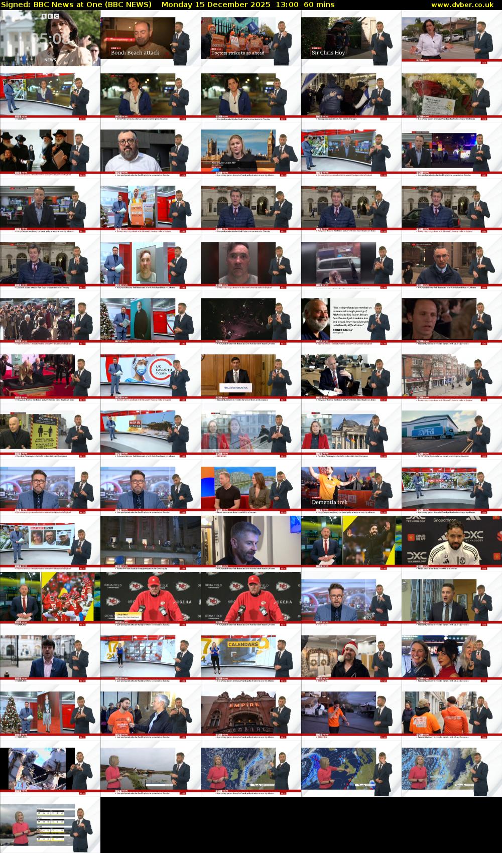 Signed: BBC News at One (BBC NEWS) Monday 15 December 2025 13:00 - 14:00