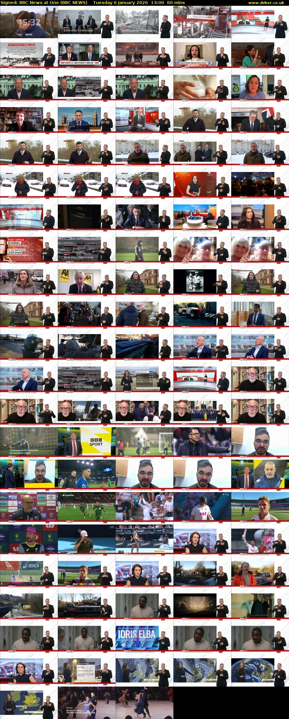 Signed: BBC News at One (BBC NEWS) Tuesday 6 January 2026 13:00 - 14:00