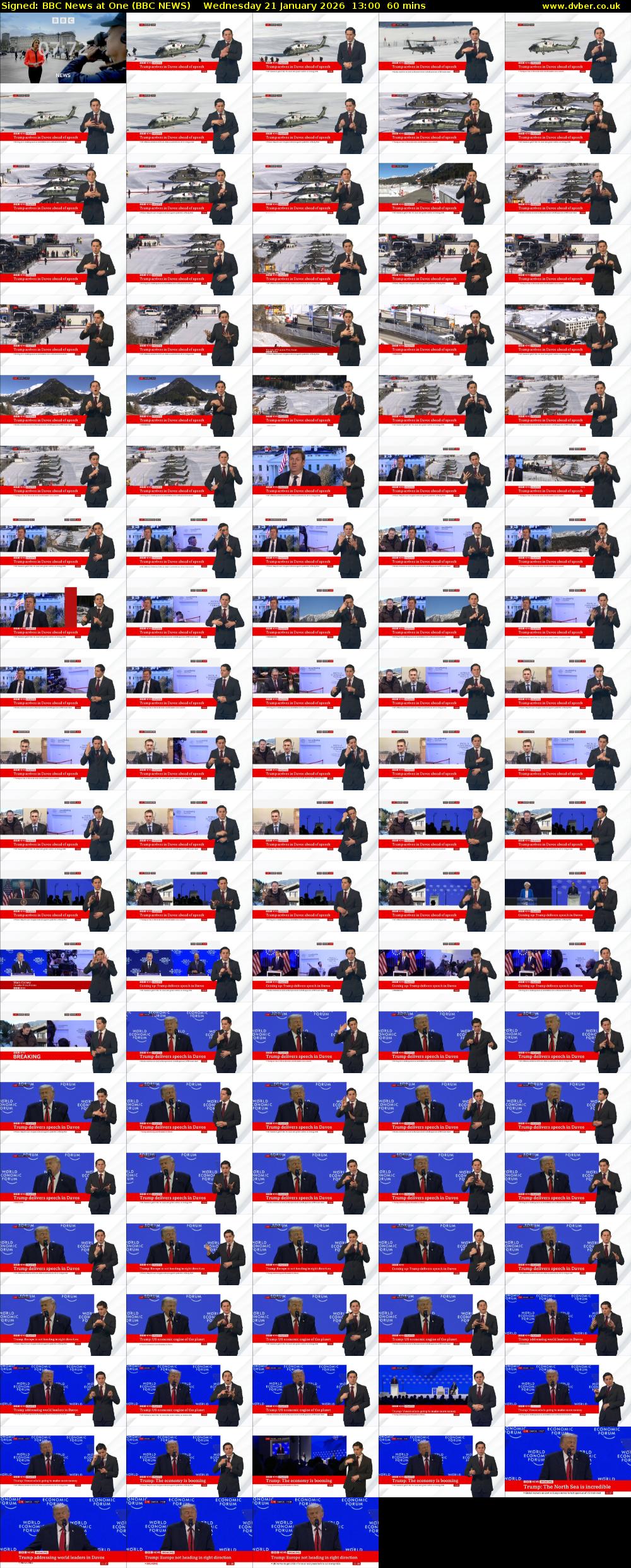 Signed: BBC News at One (BBC NEWS) Wednesday 21 January 2026 13:00 - 14:00