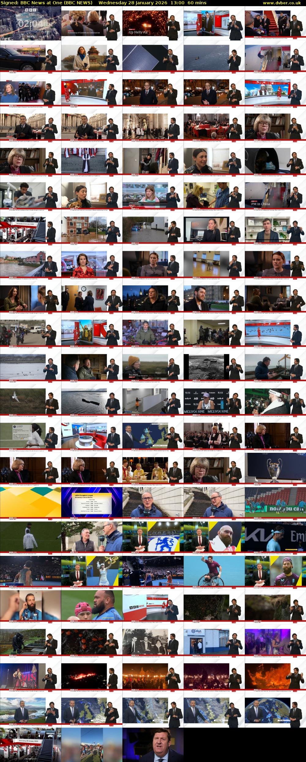 Signed: BBC News at One (BBC NEWS) Wednesday 28 January 2026 13:00 - 14:00