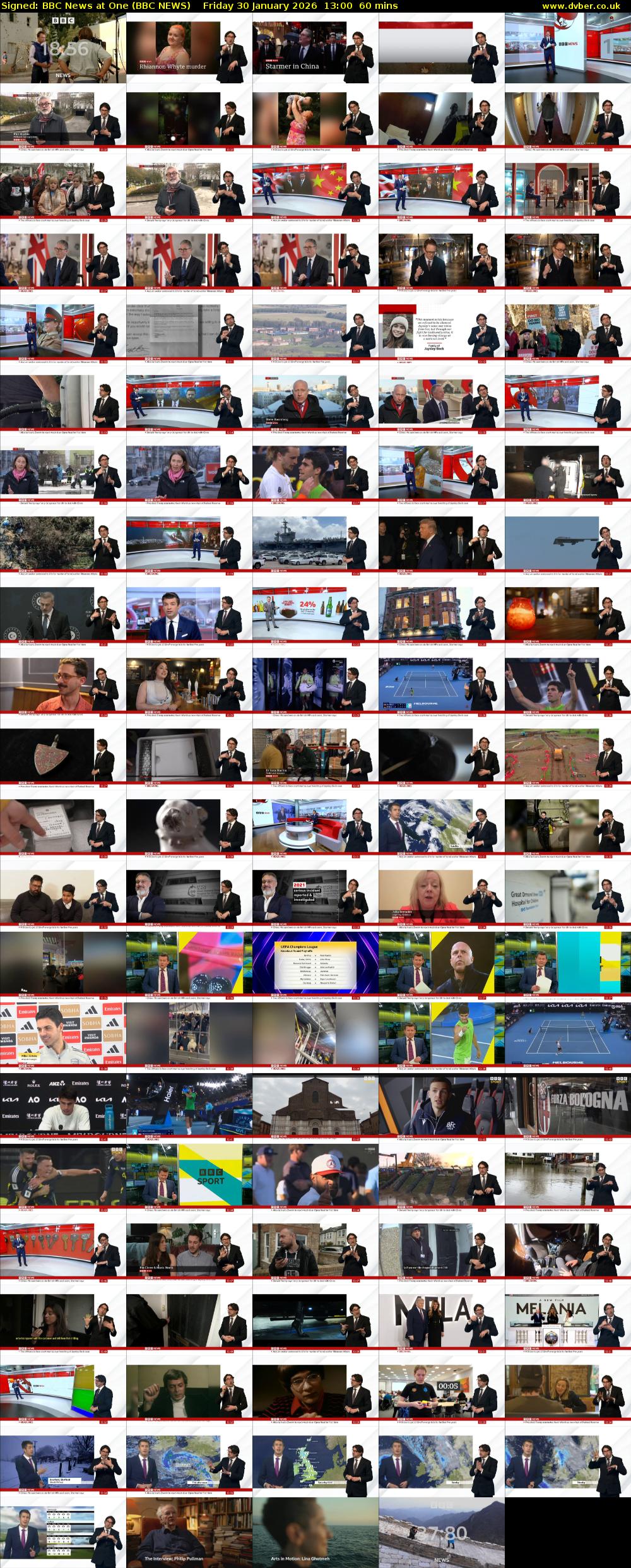 Signed: BBC News at One (BBC NEWS) Friday 30 January 2026 13:00 - 14:00