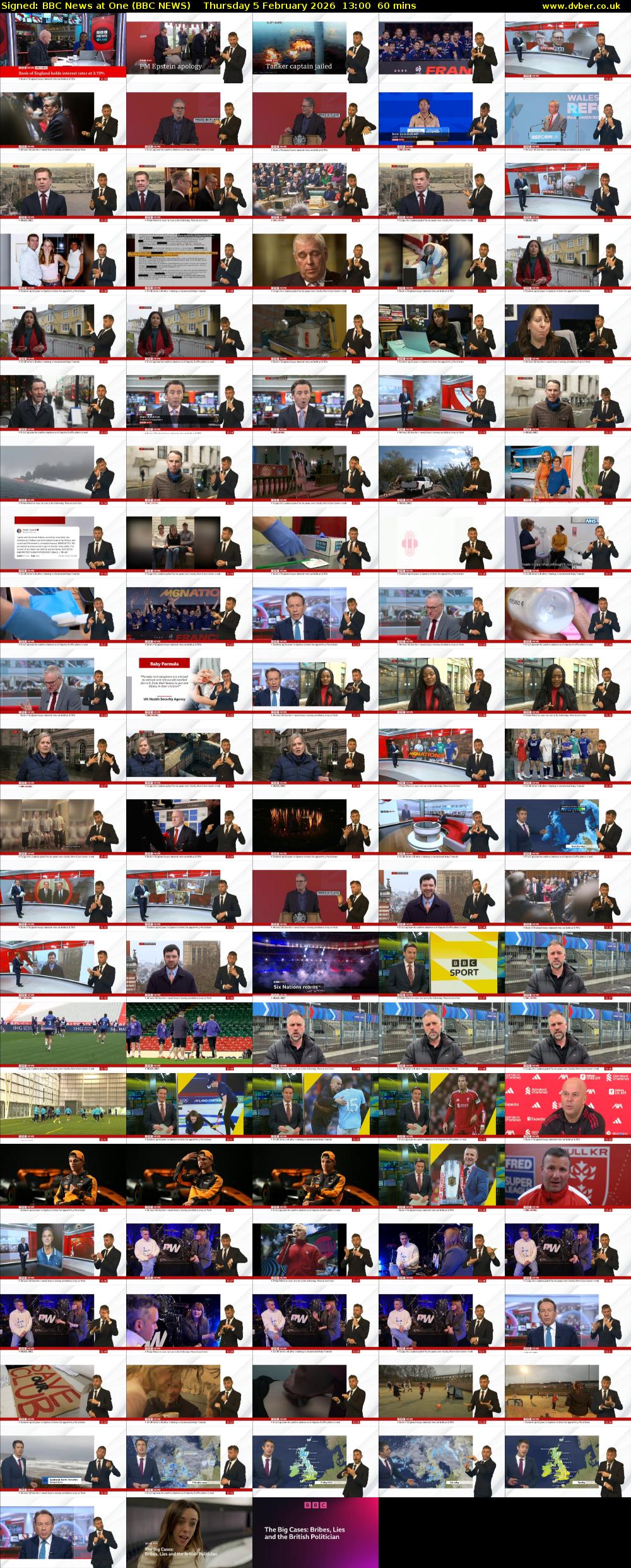 Signed: BBC News at One (BBC NEWS) Thursday 5 February 2026 13:00 - 14:00