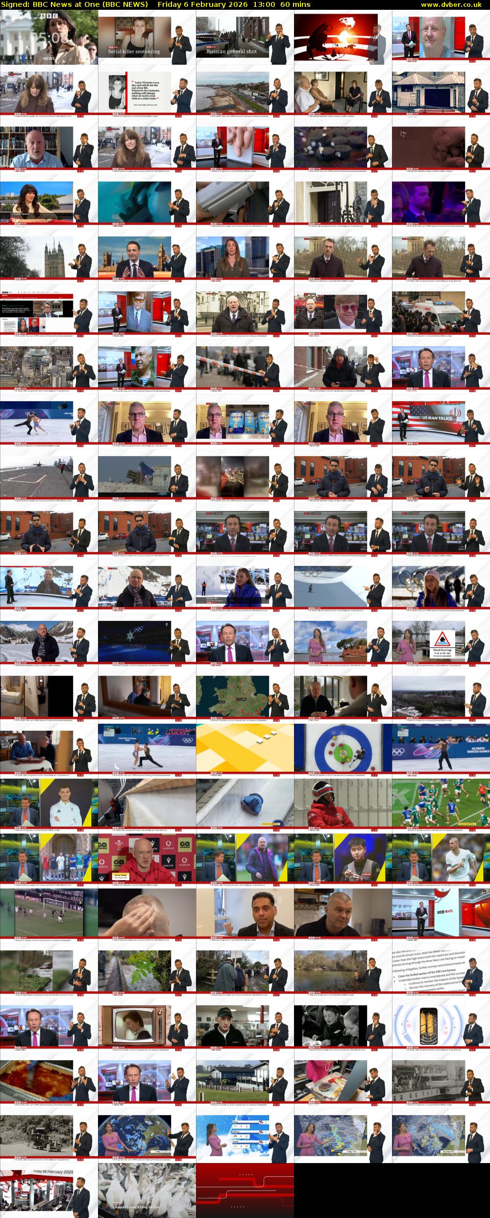 Signed: BBC News at One (BBC NEWS) Friday 6 February 2026 13:00 - 14:00