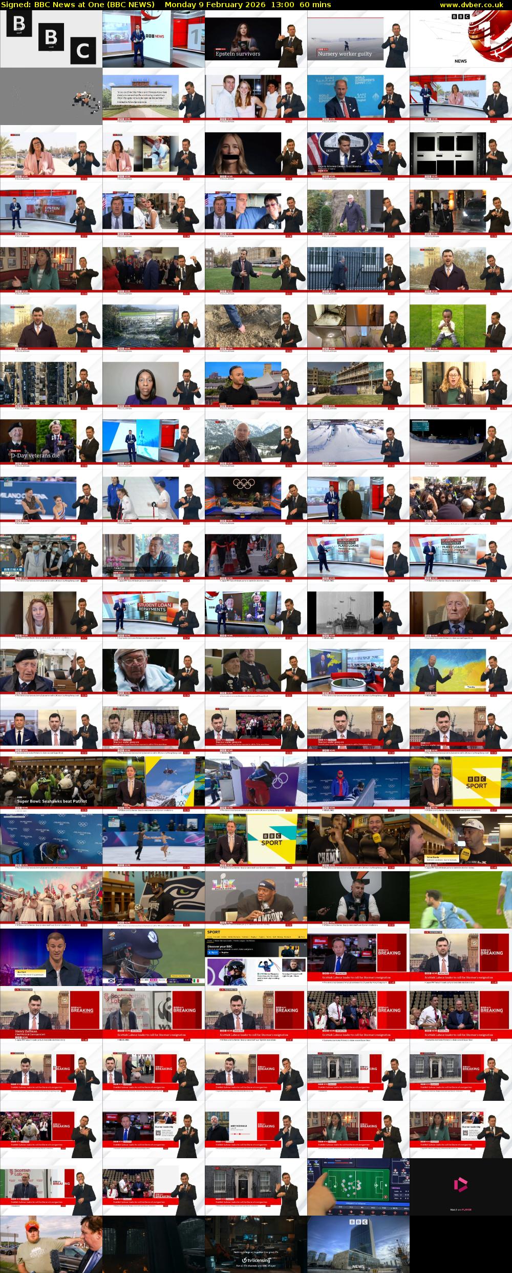 Signed: BBC News at One (BBC NEWS) Monday 9 February 2026 13:00 - 14:00