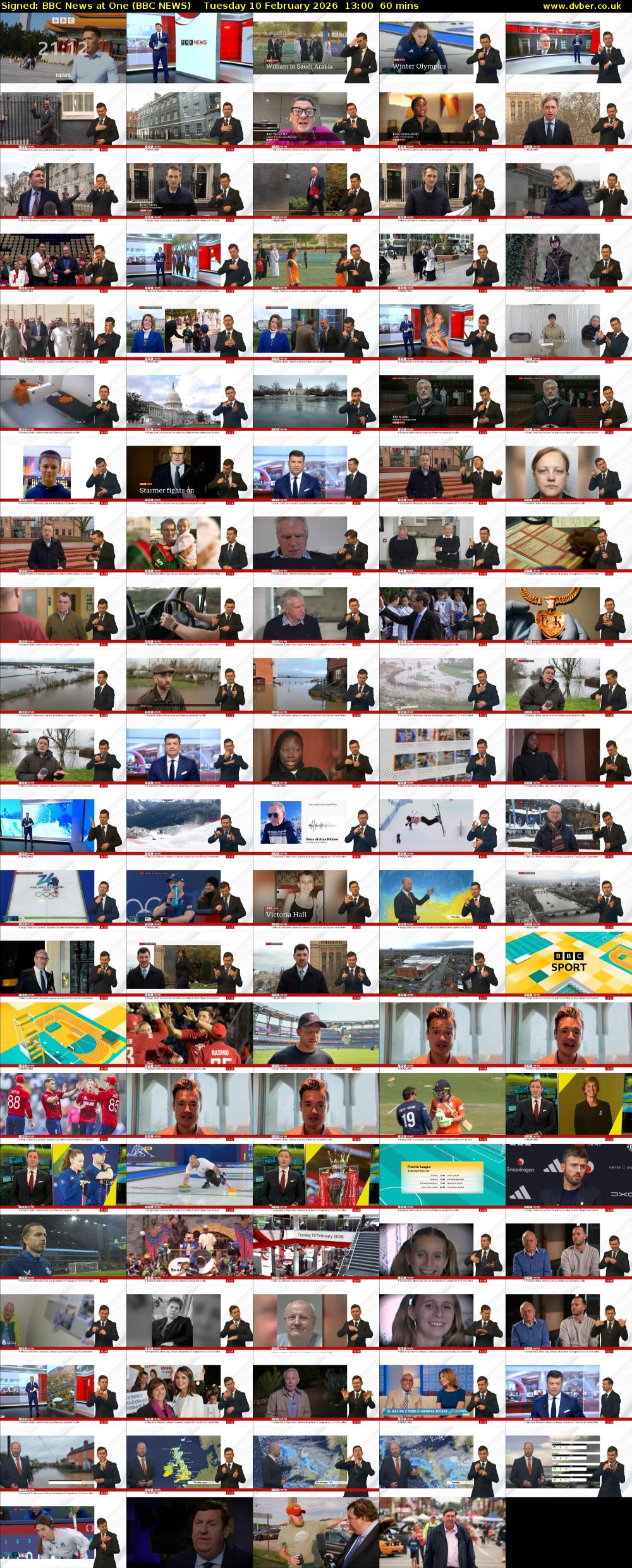 Signed: BBC News at One (BBC NEWS) Tuesday 10 February 2026 13:00 - 14:00