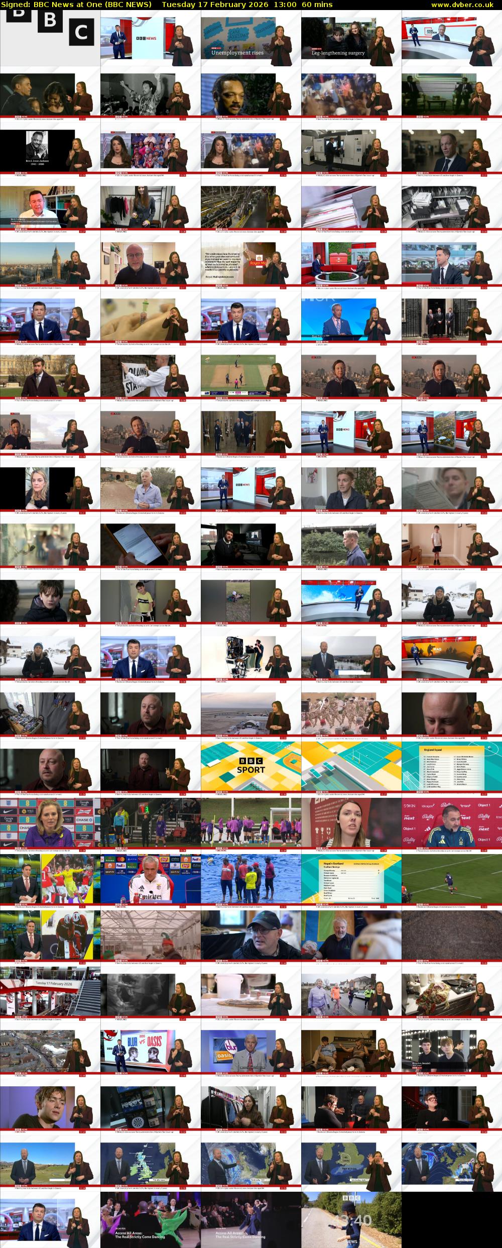Signed: BBC News at One (BBC NEWS) Tuesday 17 February 2026 13:00 - 14:00