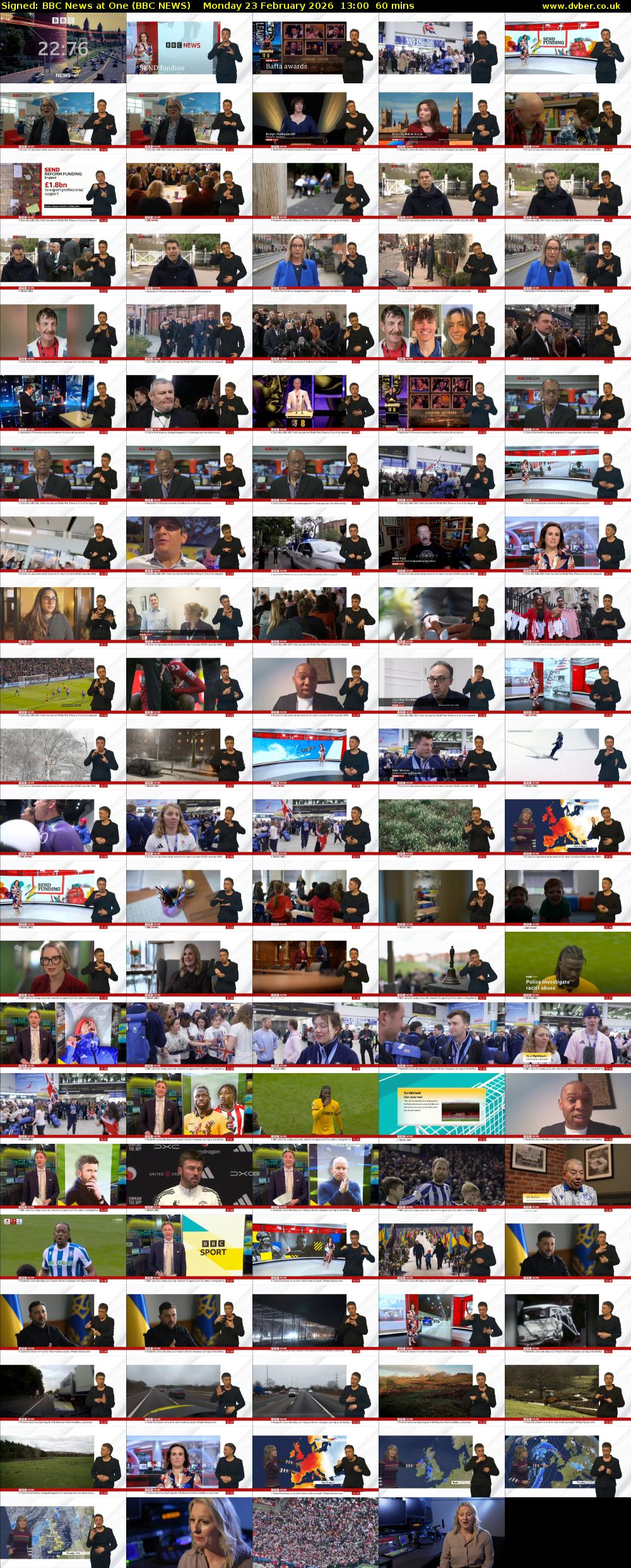Signed: BBC News at One (BBC NEWS) Monday 23 February 2026 13:00 - 14:00