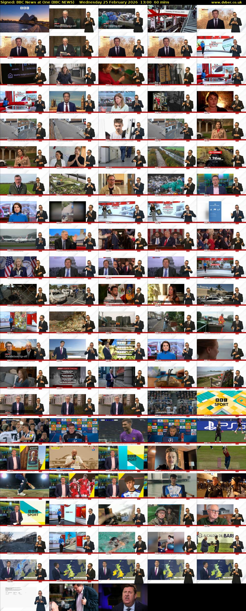 Signed: BBC News at One (BBC NEWS) Wednesday 25 February 2026 13:00 - 14:00