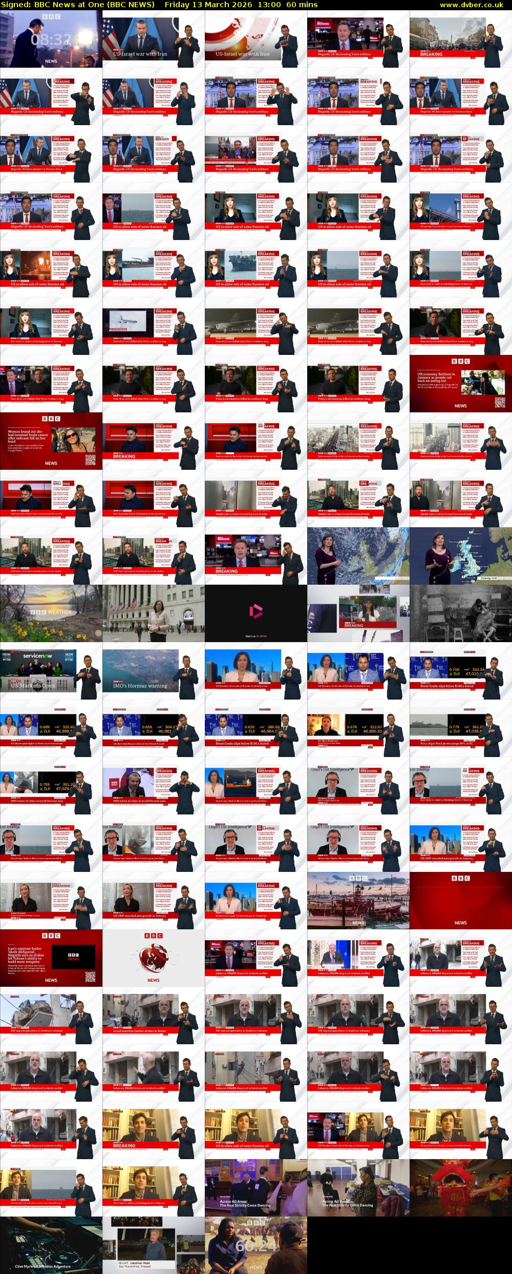 Signed: BBC News at One (BBC NEWS) Friday 13 March 2026 13:00 - 14:00