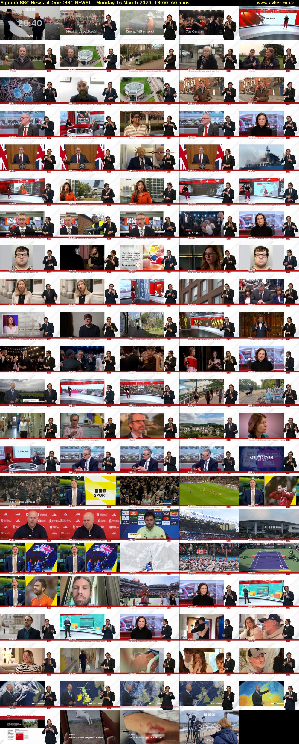 Signed: BBC News at One (BBC NEWS) Monday 16 March 2026 13:00 - 14:00