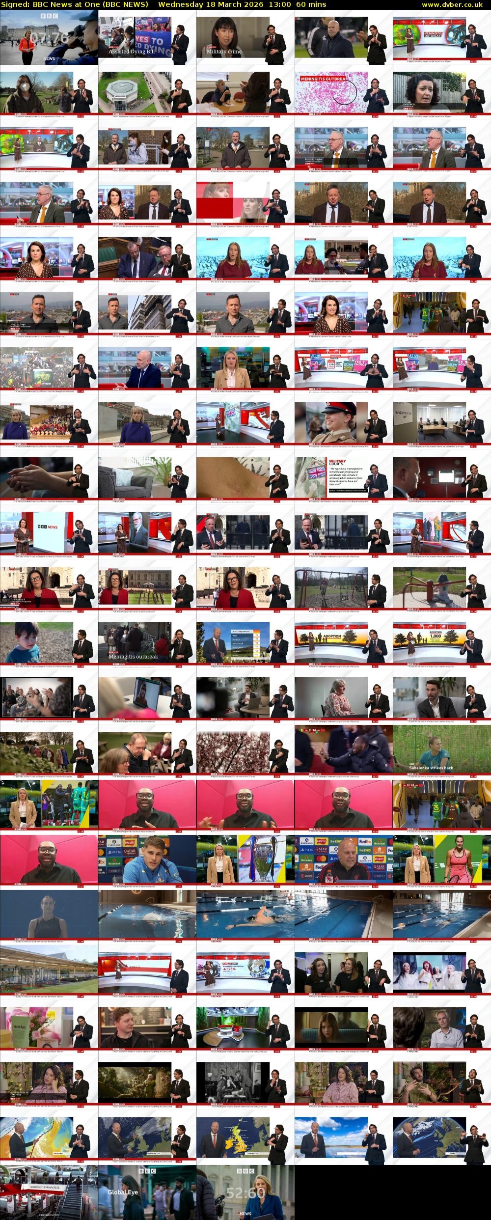 Signed: BBC News at One (BBC NEWS) Wednesday 18 March 2026 13:00 - 14:00