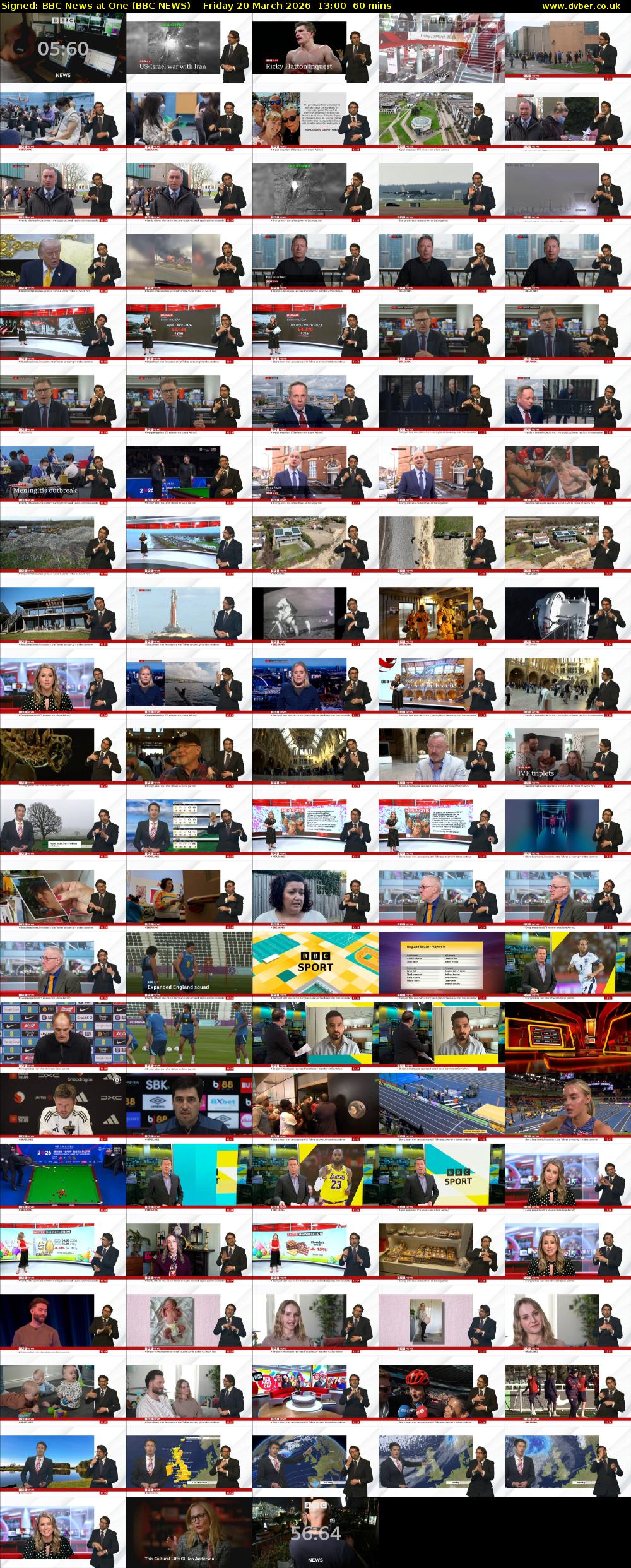 Signed: BBC News at One (BBC NEWS) Friday 20 March 2026 13:00 - 14:00