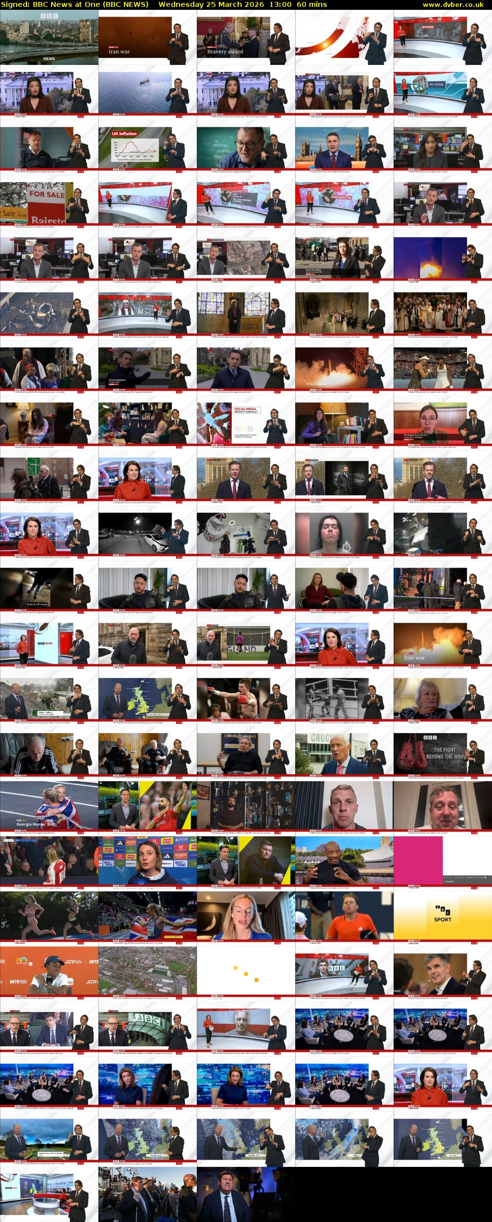 Signed: BBC News at One (BBC NEWS) Wednesday 25 March 2026 13:00 - 14:00