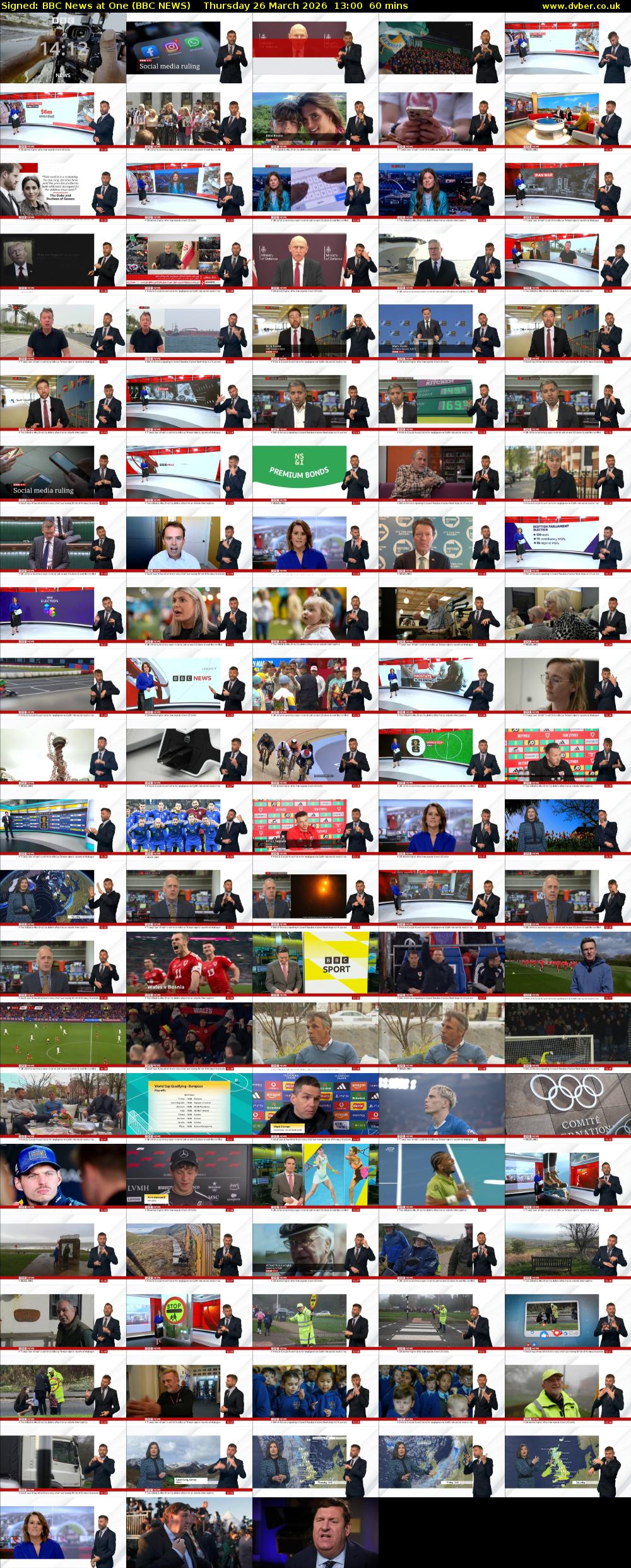 Signed: BBC News at One (BBC NEWS) Thursday 26 March 2026 13:00 - 14:00