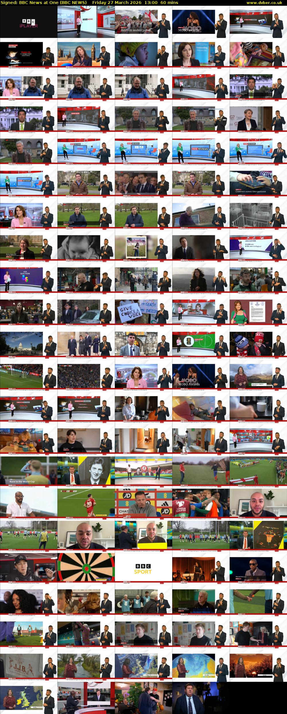 Signed: BBC News at One (BBC NEWS) Friday 27 March 2026 13:00 - 14:00