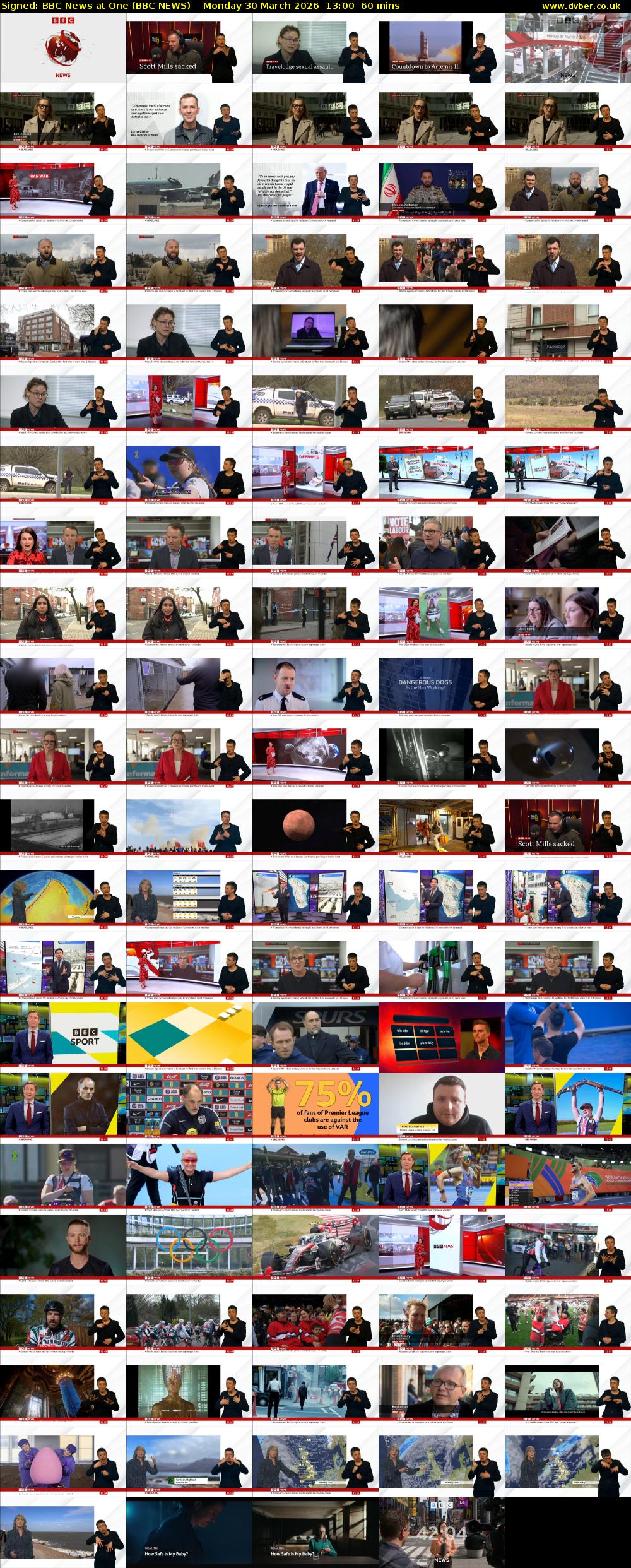 Signed: BBC News at One (BBC NEWS) Monday 30 March 2026 13:00 - 14:00