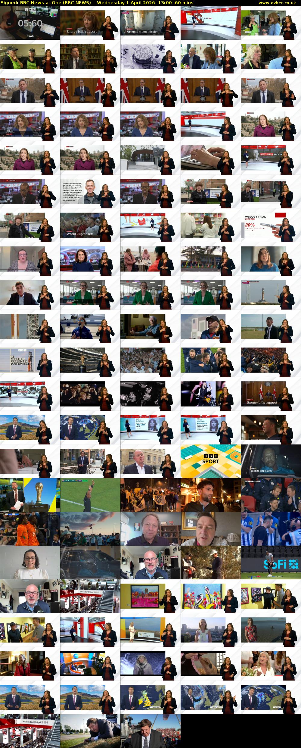 Signed: BBC News at One (BBC NEWS) Wednesday 1 April 2026 13:00 - 14:00