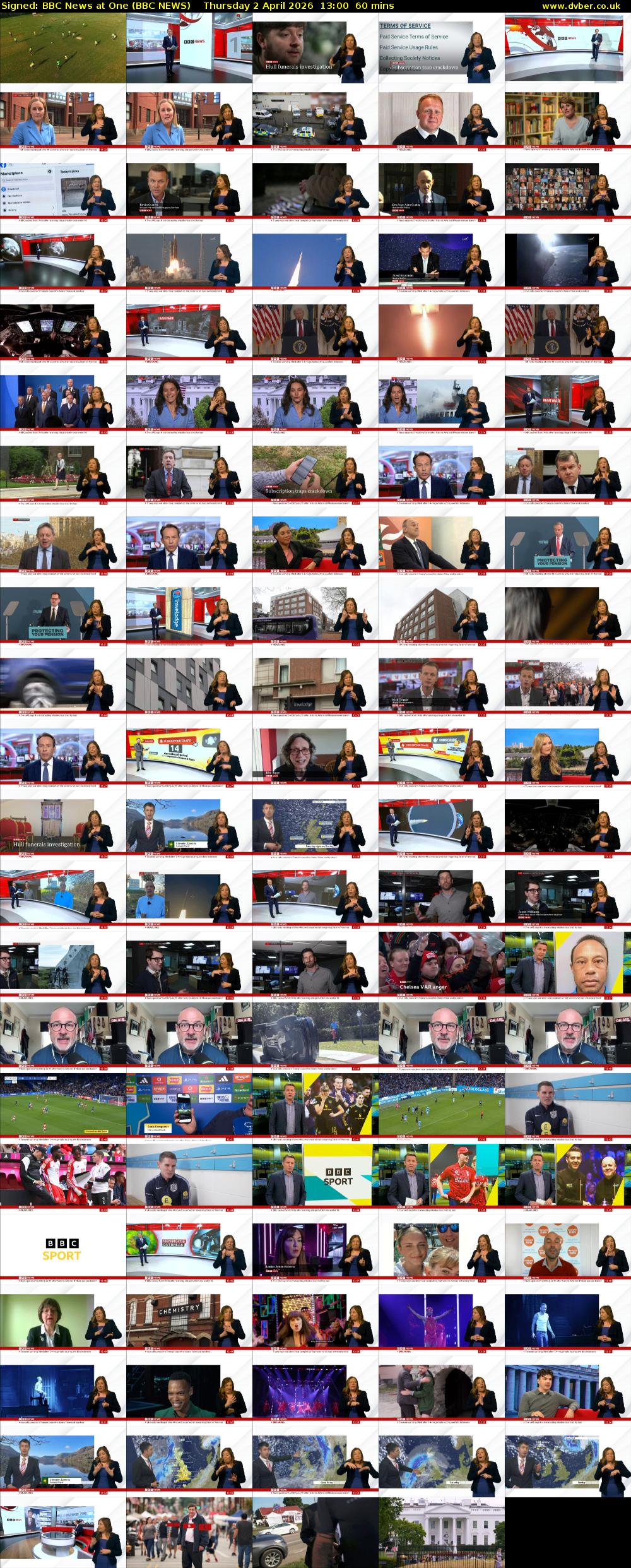 Signed: BBC News at One (BBC NEWS) Thursday 2 April 2026 13:00 - 14:00