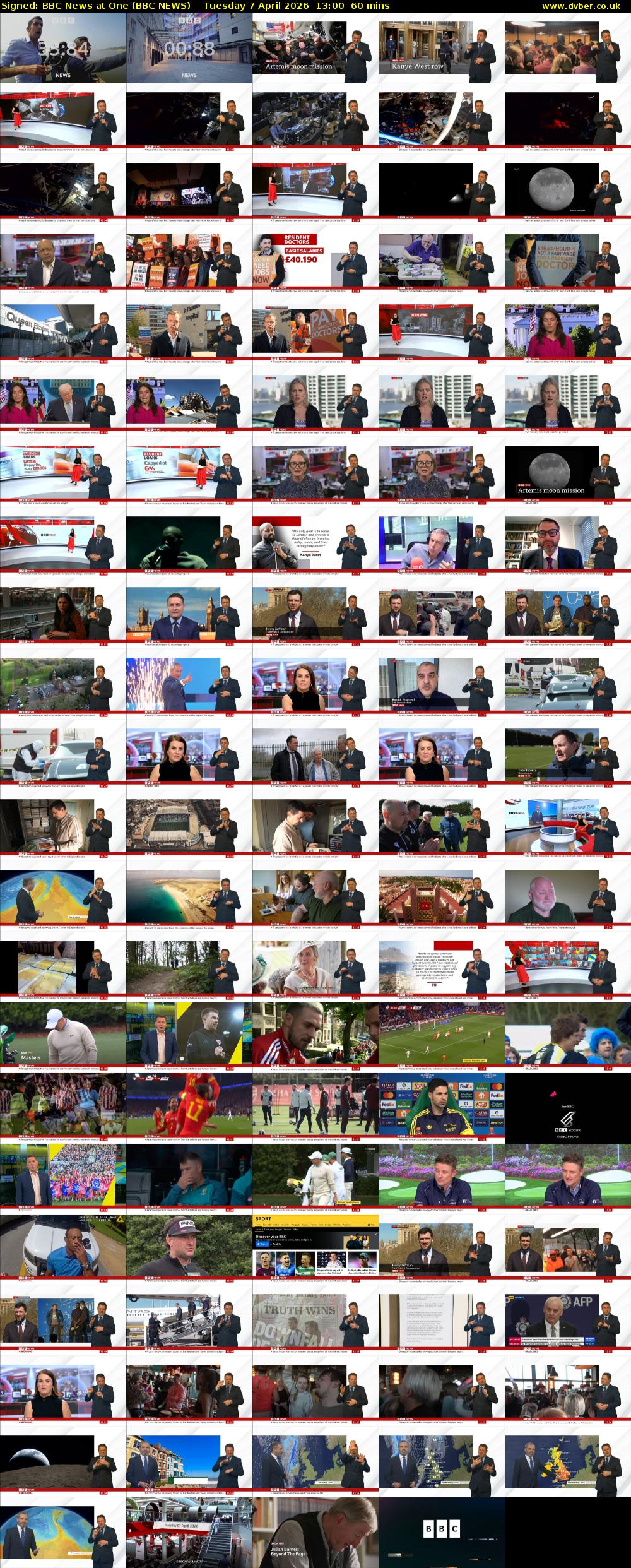 Signed: BBC News at One (BBC NEWS) Tuesday 7 April 2026 13:00 - 14:00