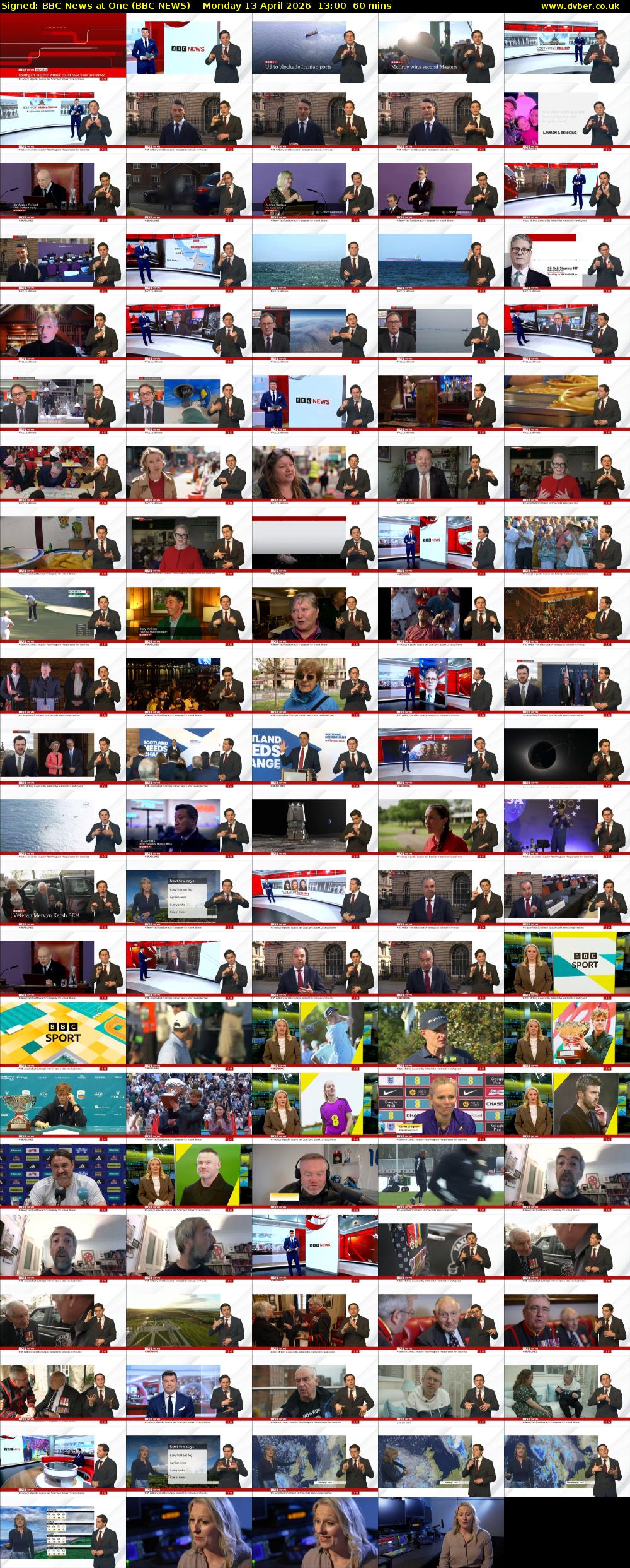 Signed: BBC News at One (BBC NEWS) Monday 13 April 2026 13:00 - 14:00