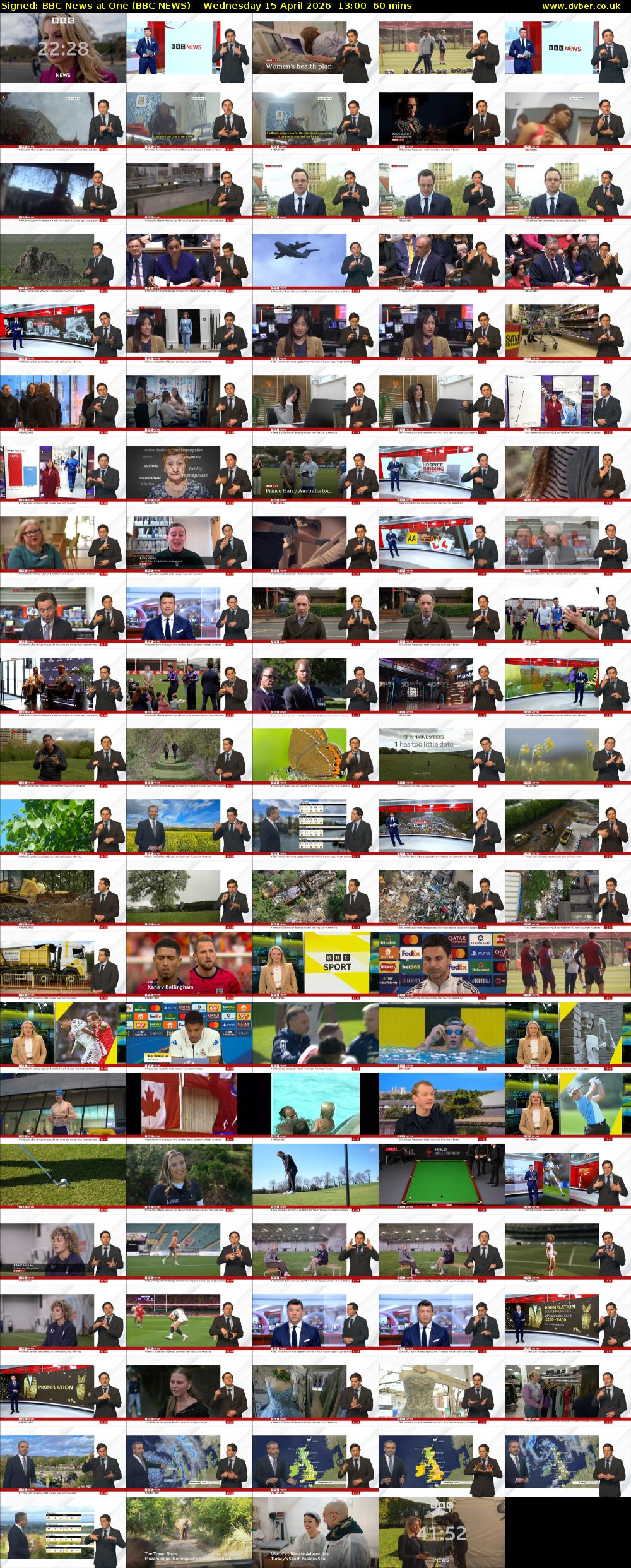 Signed: BBC News at One (BBC NEWS) Wednesday 15 April 2026 13:00 - 14:00