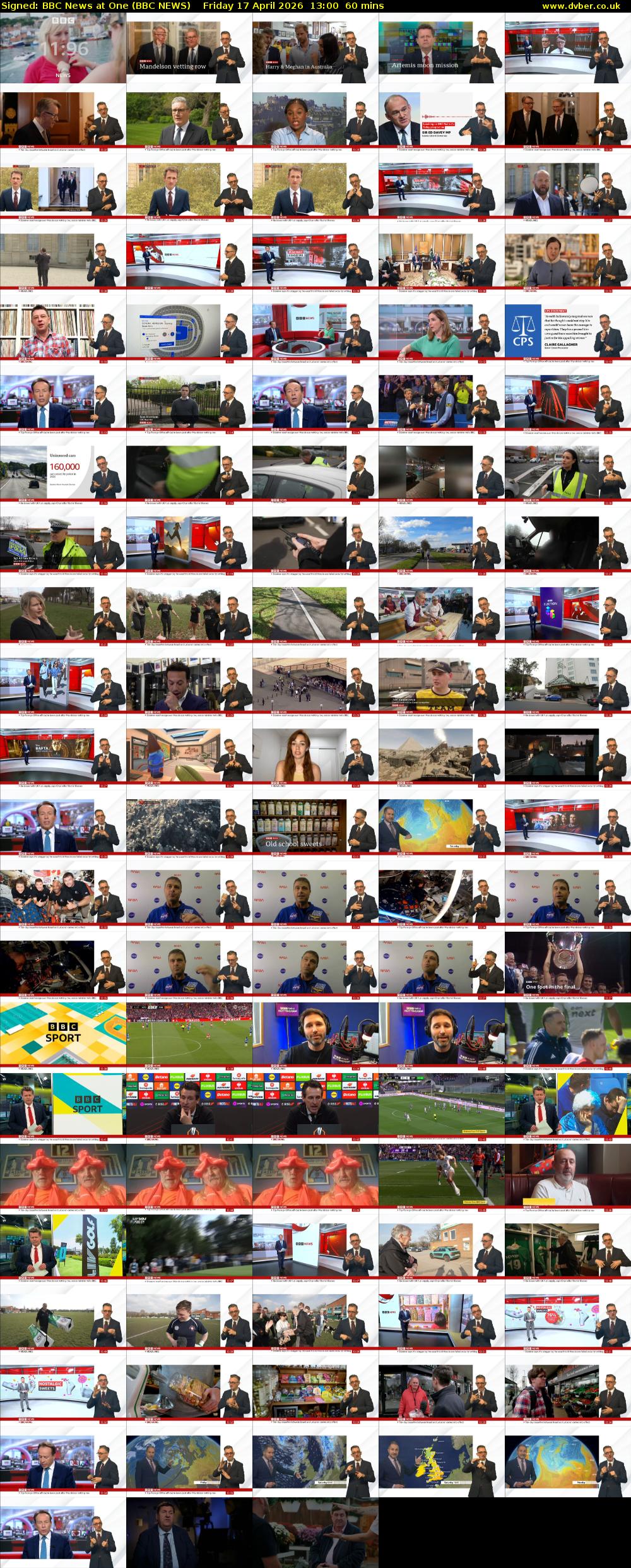 Signed: BBC News at One (BBC NEWS) Friday 17 April 2026 13:00 - 14:00