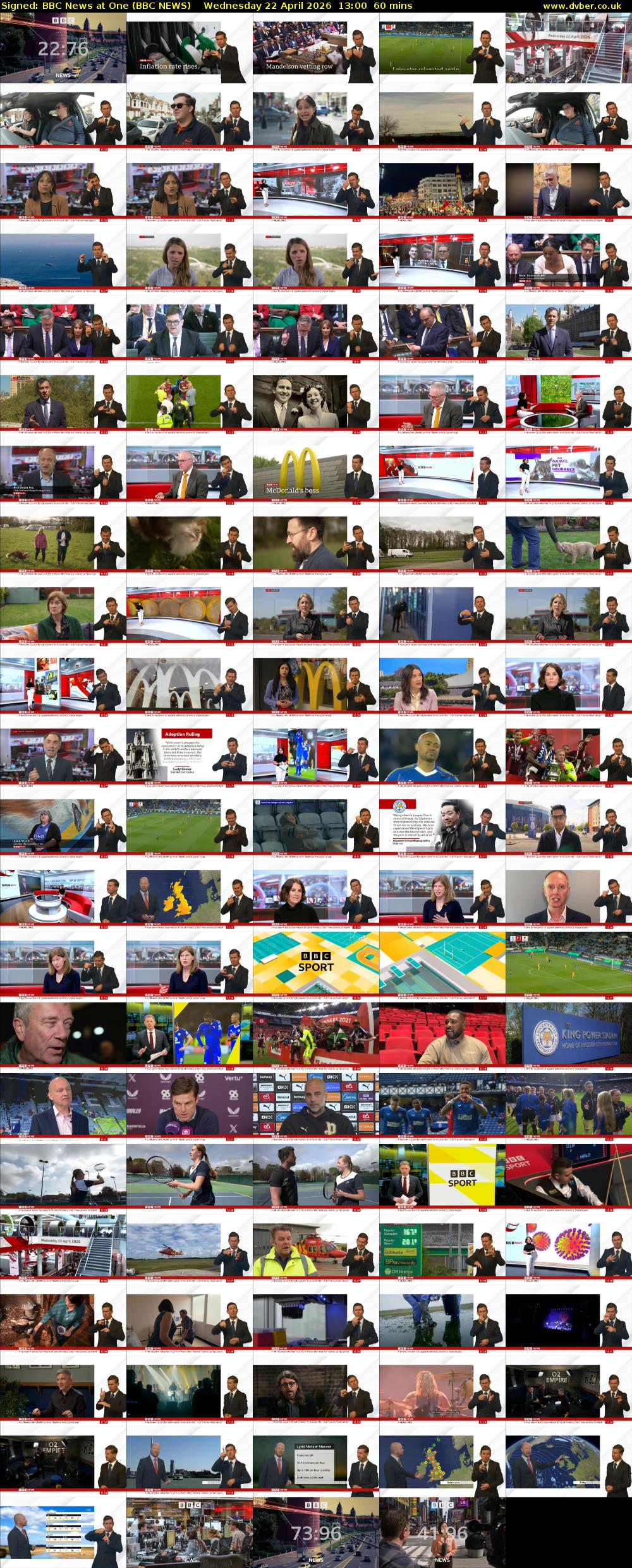 Signed: BBC News at One (BBC NEWS) Wednesday 22 April 2026 13:00 - 14:00