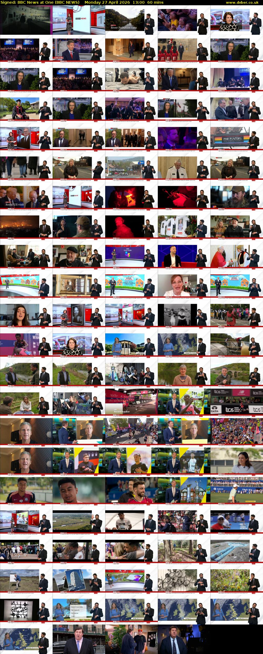 Signed: BBC News at One (BBC NEWS) Monday 27 April 2026 13:00 - 14:00