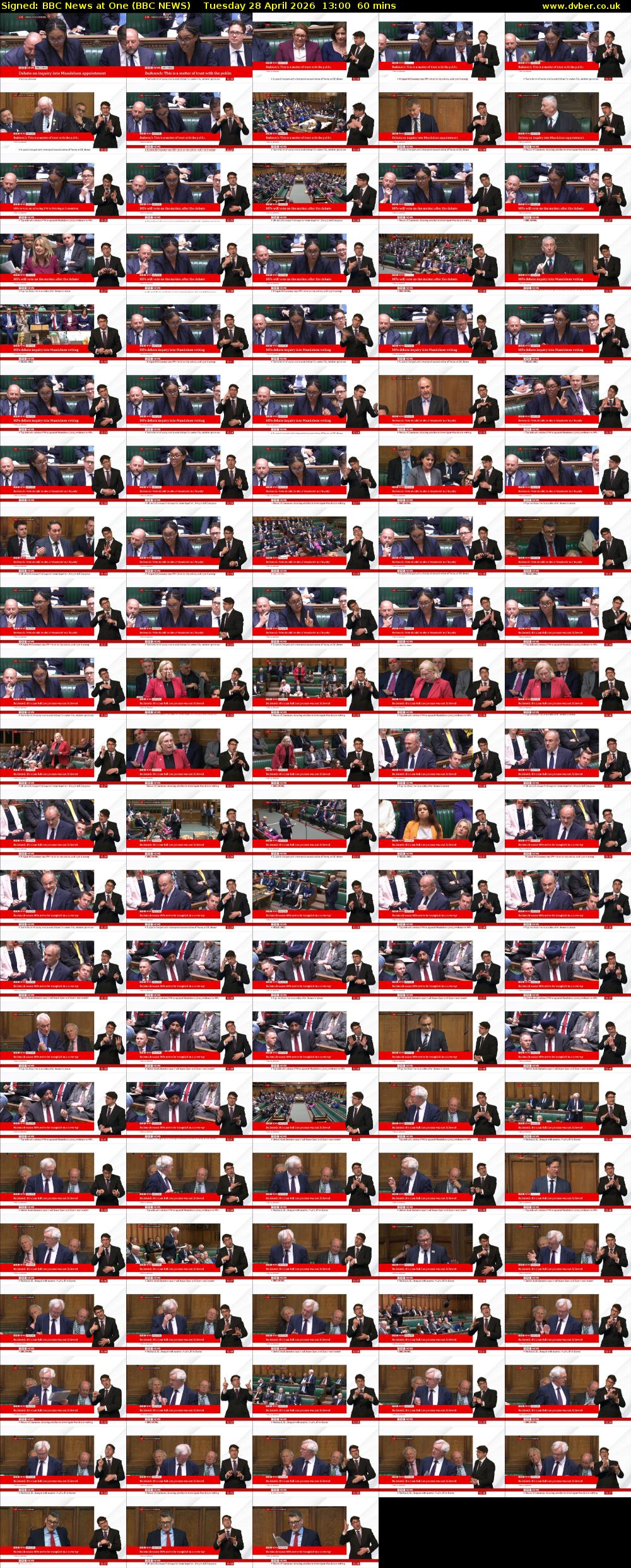 Signed: BBC News at One (BBC NEWS) Tuesday 28 April 2026 13:00 - 14:00