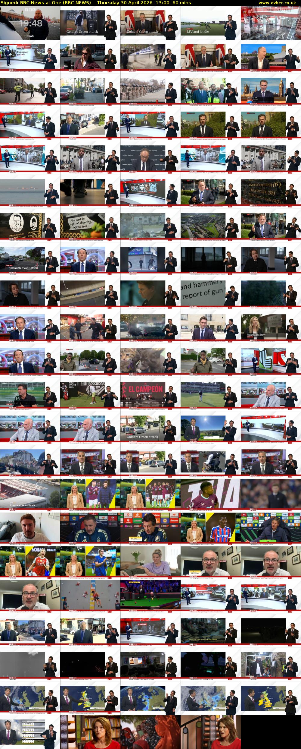 Signed: BBC News at One (BBC NEWS) Thursday 30 April 2026 13:00 - 14:00
