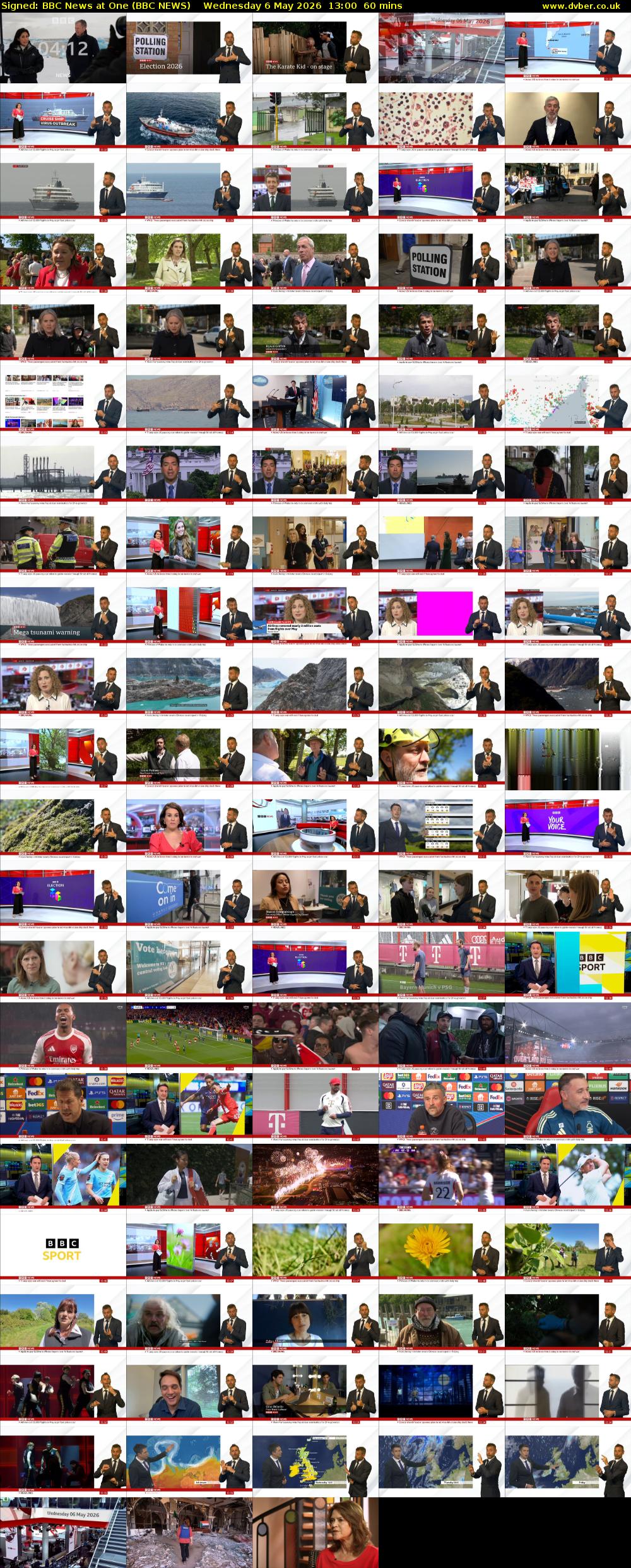 Signed: BBC News at One (BBC NEWS) Wednesday 6 May 2026 13:00 - 14:00