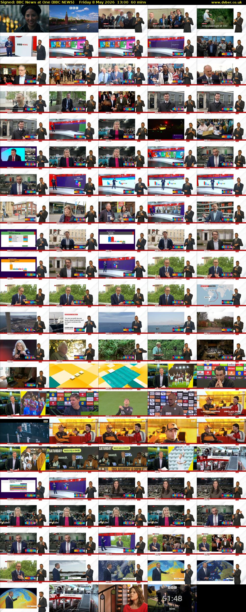 Signed: BBC News at One (BBC NEWS) Friday 8 May 2026 13:00 - 14:00