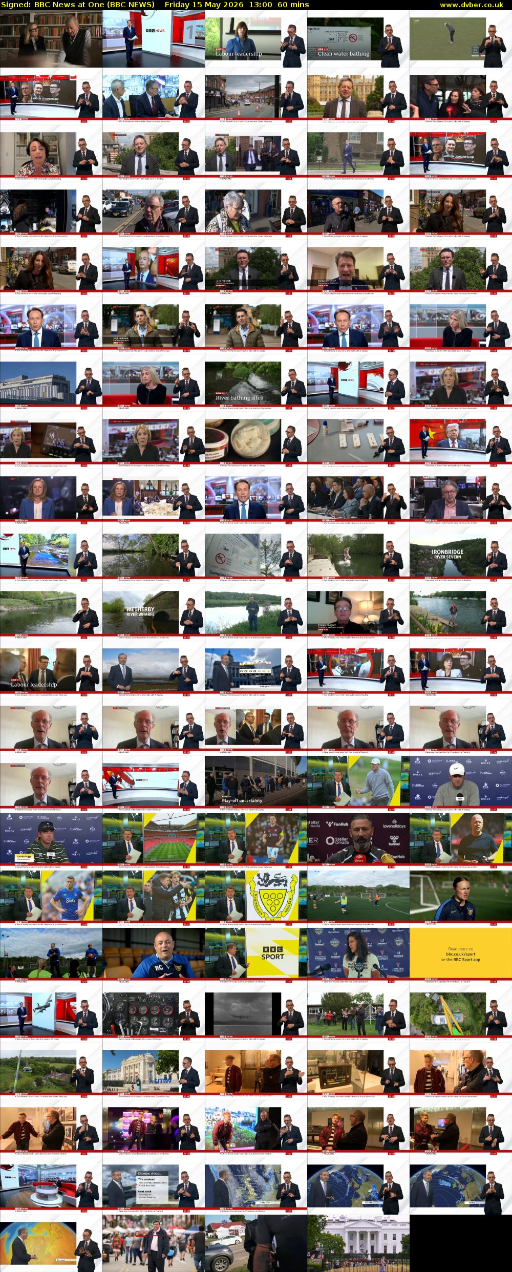 Signed: BBC News at One (BBC NEWS) Friday 15 May 2026 13:00 - 14:00