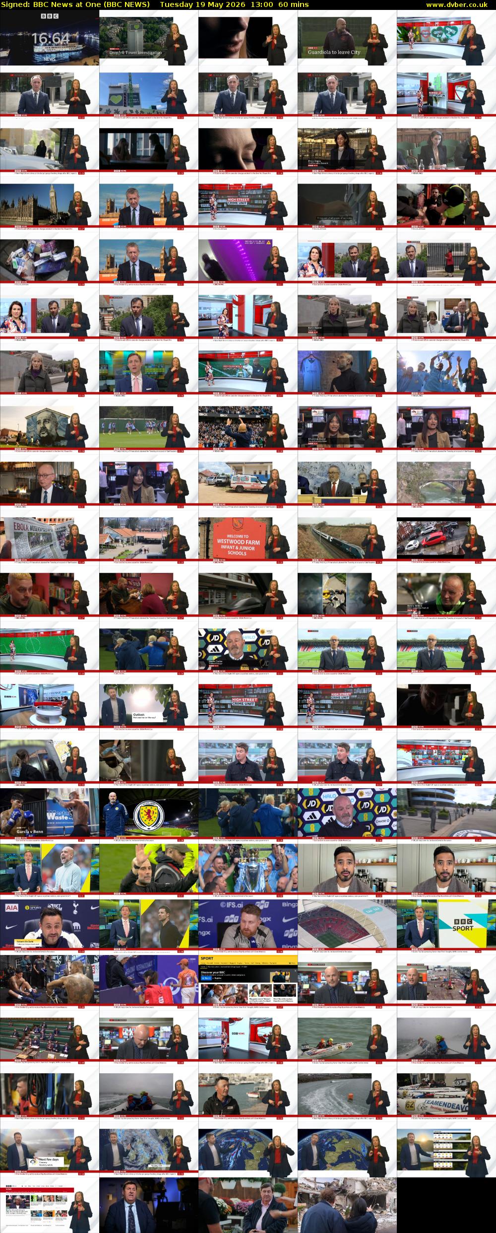 Signed: BBC News at One (BBC NEWS) Tuesday 19 May 2026 13:00 - 14:00